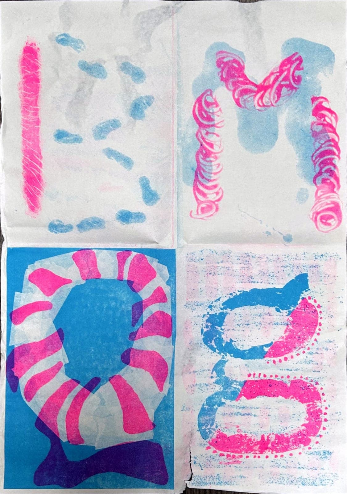 Experimental printed mark studies