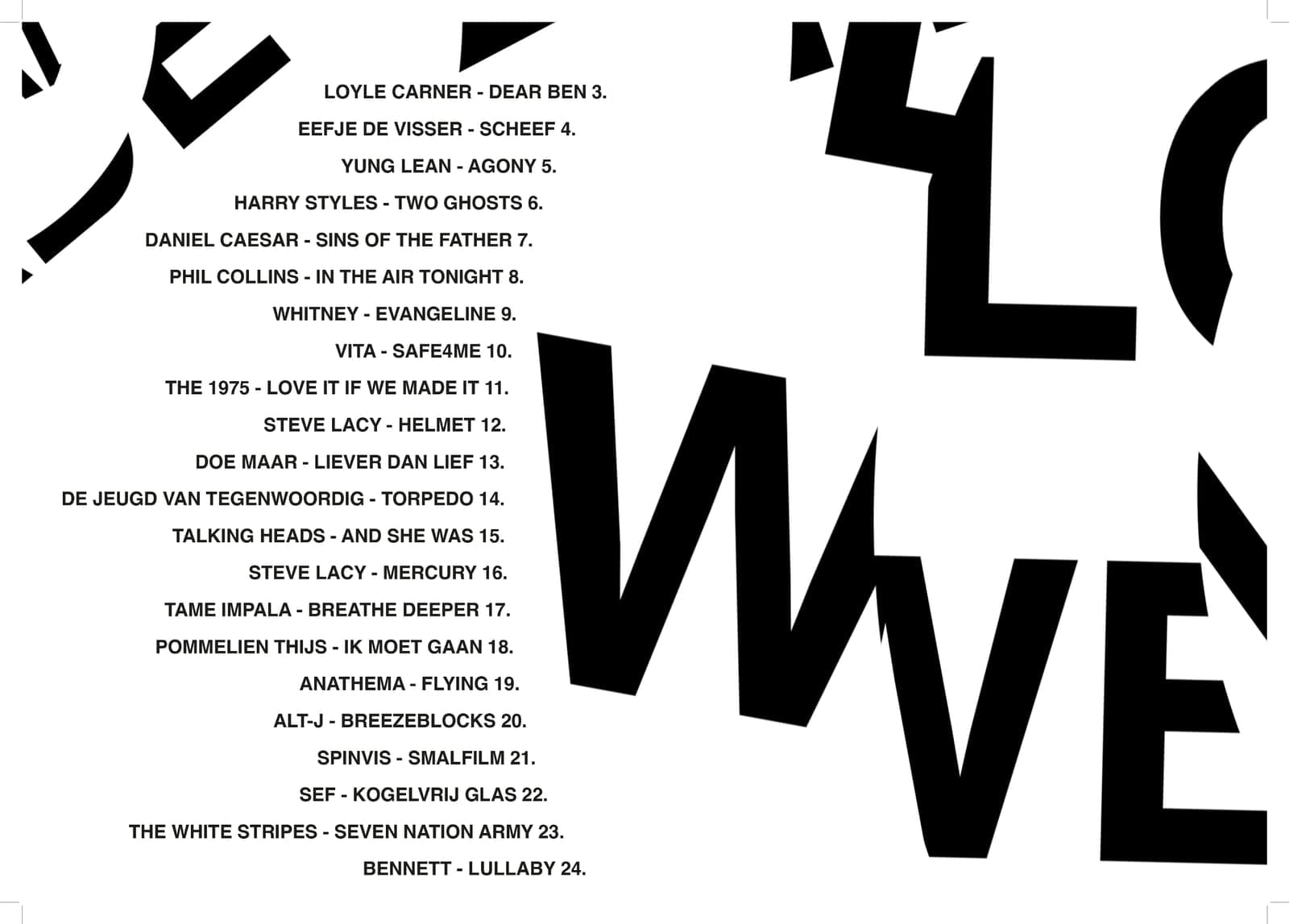 Playlist / tracklist poster